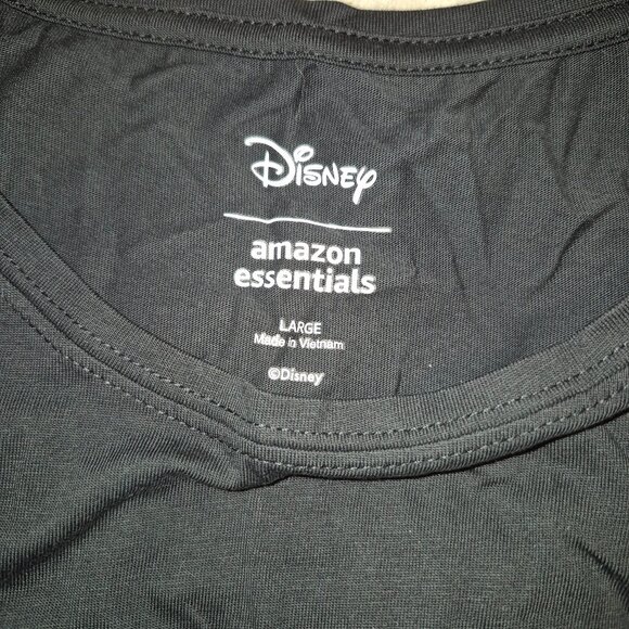 NWOT Amazon Essentials Black Disney Short-Sleeve Crew-Neck T-Shirt (L) - Picture 4 of 7